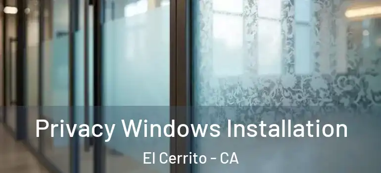  Privacy Windows Installation El Cerrito - CA